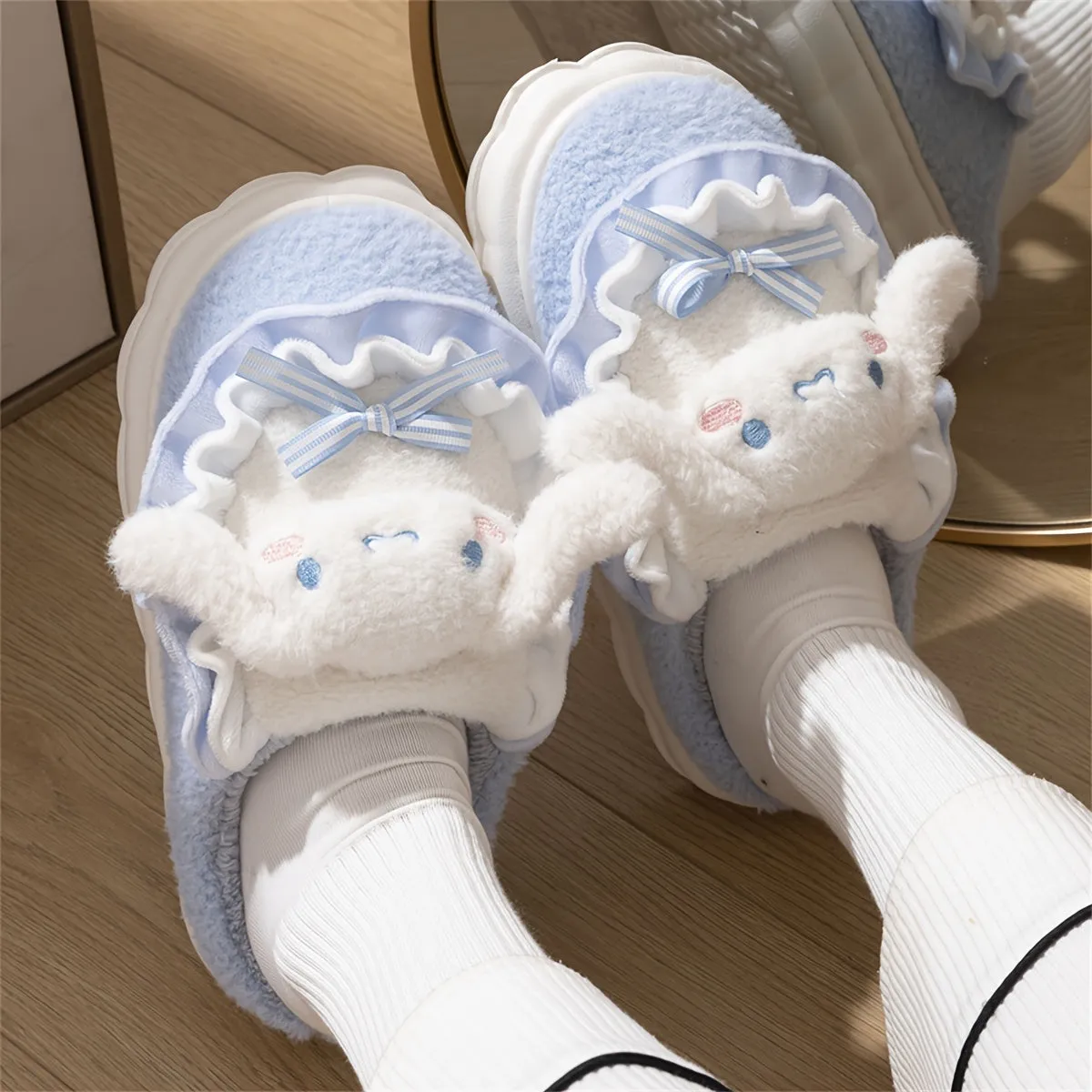 Jade - Cartoon Pluizige Pantoffels, Antislip Slaapkamer Slippers