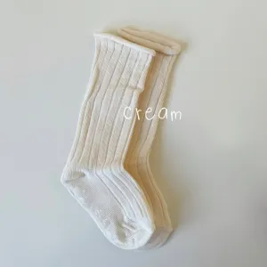 Joie Ribbed Knee Socks, Cream