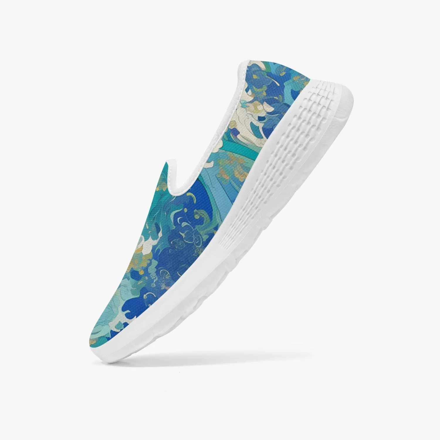 Kanagawa Waves Women's Slip-On Mesh Running Shoes