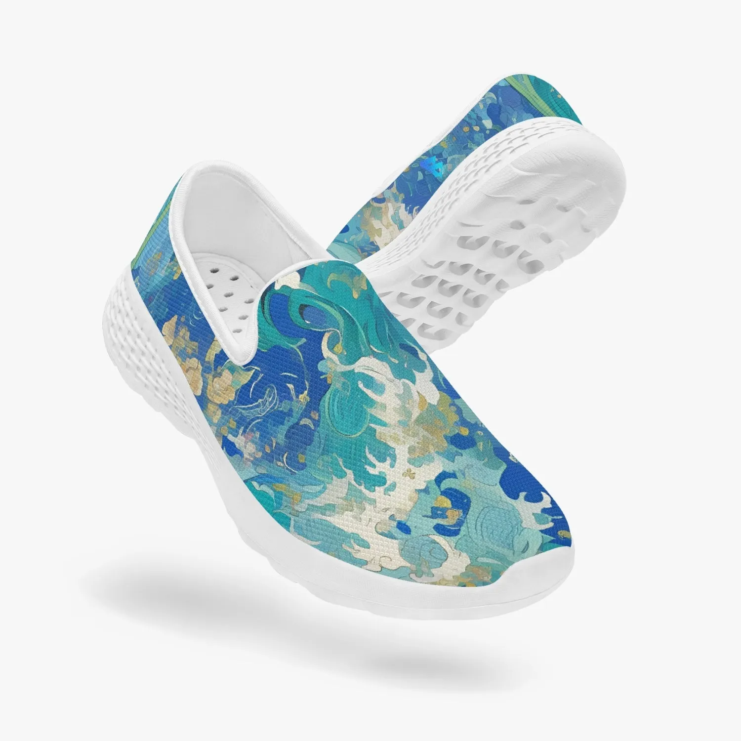 Kanagawa Waves Women's Slip-On Mesh Running Shoes