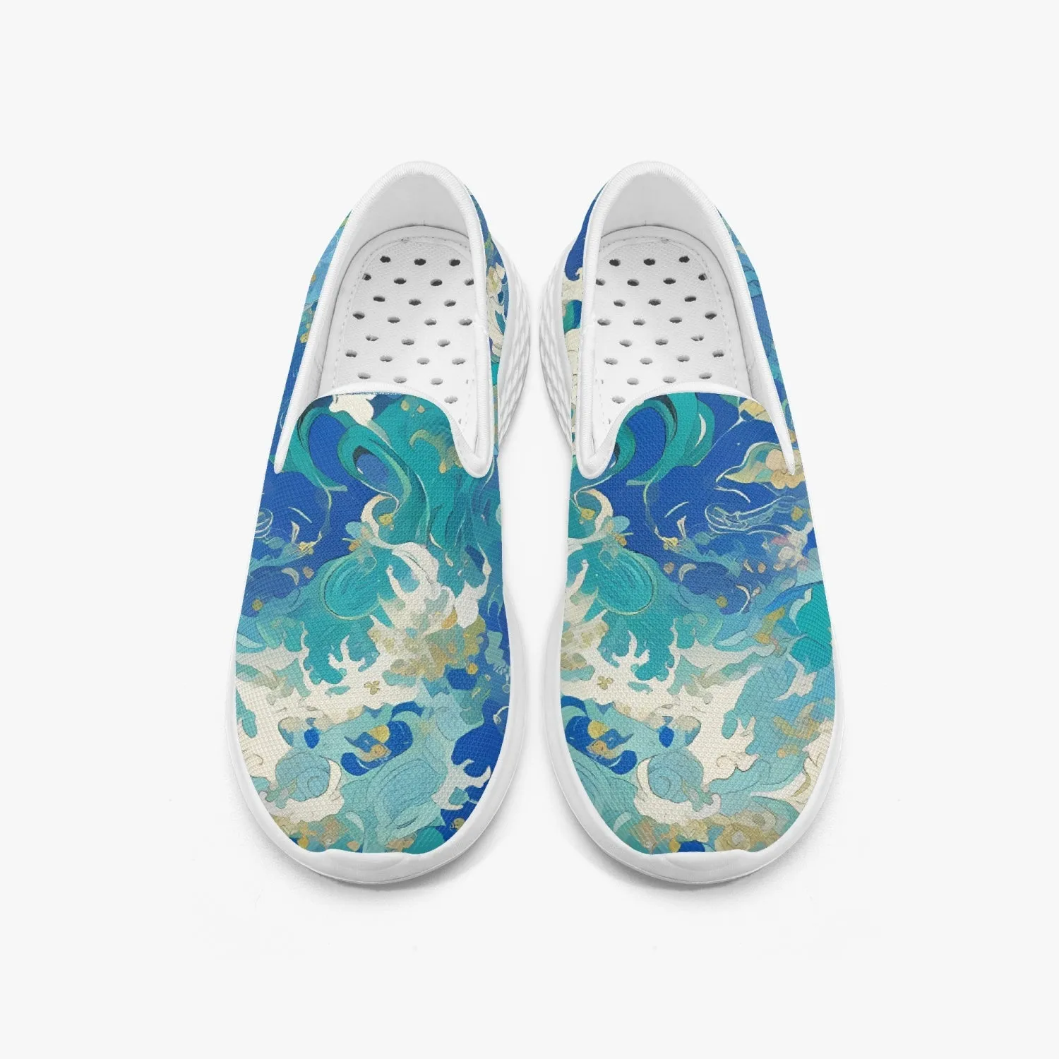 Kanagawa Waves Women's Slip-On Mesh Running Shoes