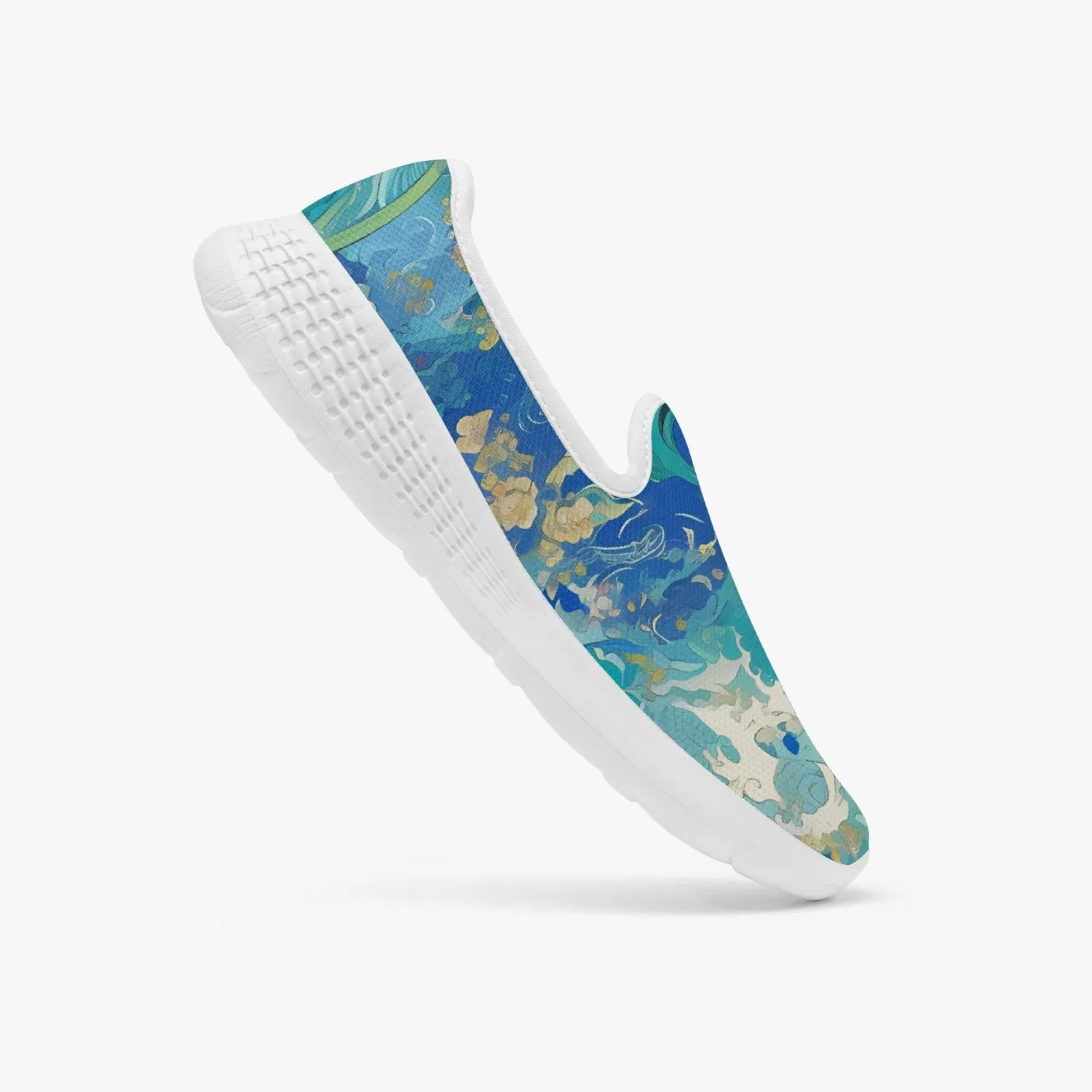 Kanagawa Waves Women's Slip-On Mesh Running Shoes