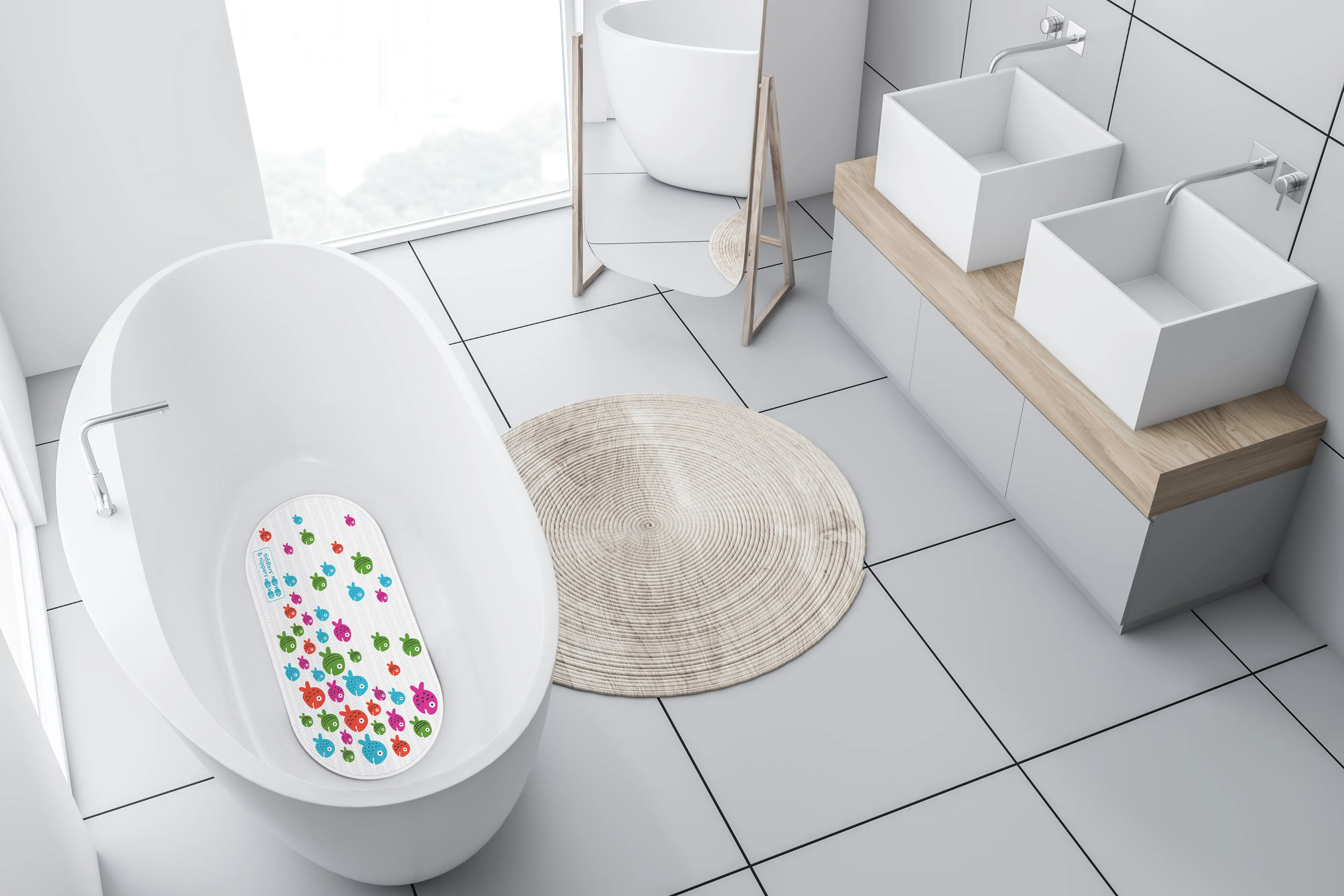 Kids & Baby Anti-Mould Mildew & Anti-Slip Bath / Shower Mat | 79cm x 39cm