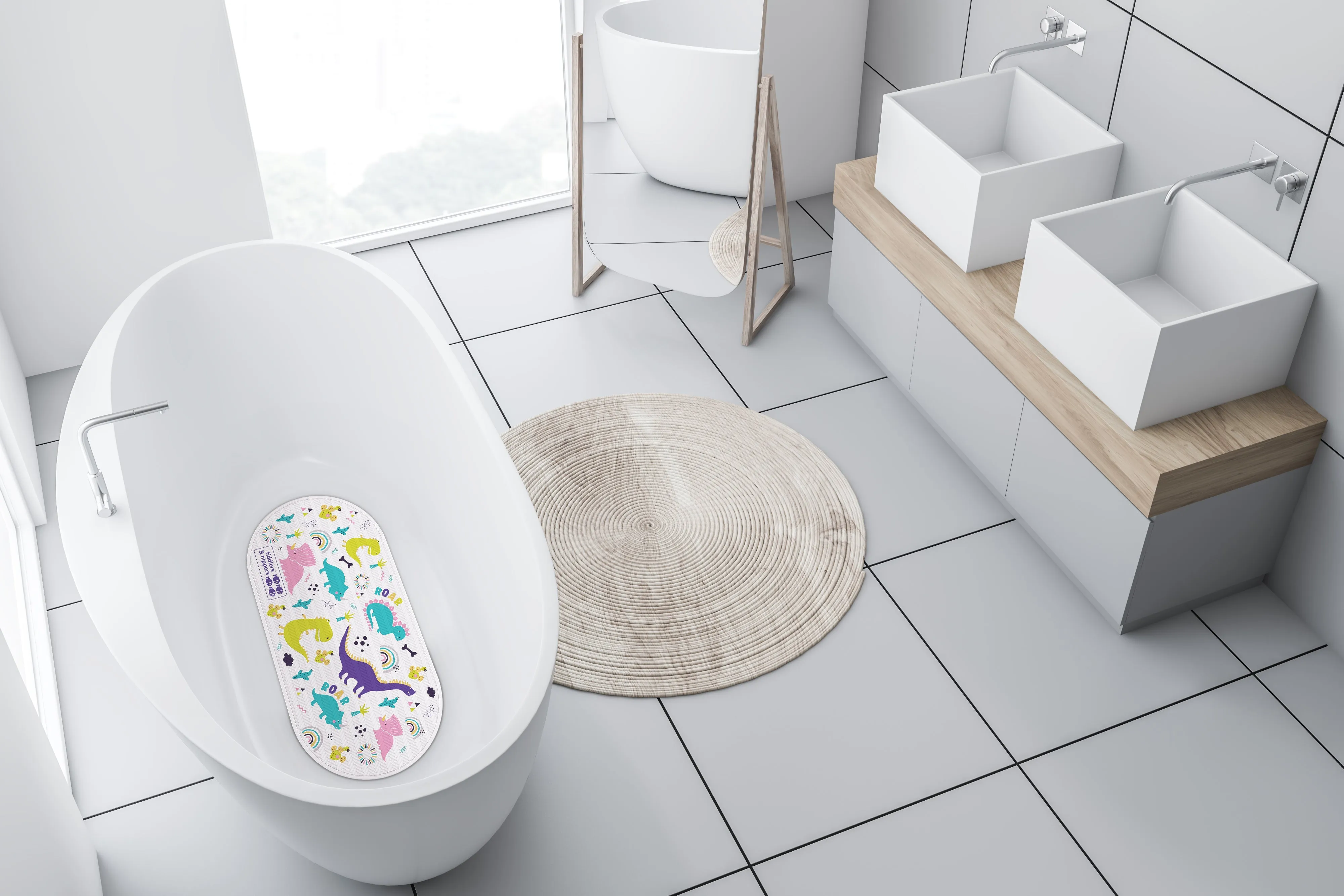 Kids & Baby Anti-Mould Mildew & Anti-Slip Bath / Shower Mat | 79cm x 39cm