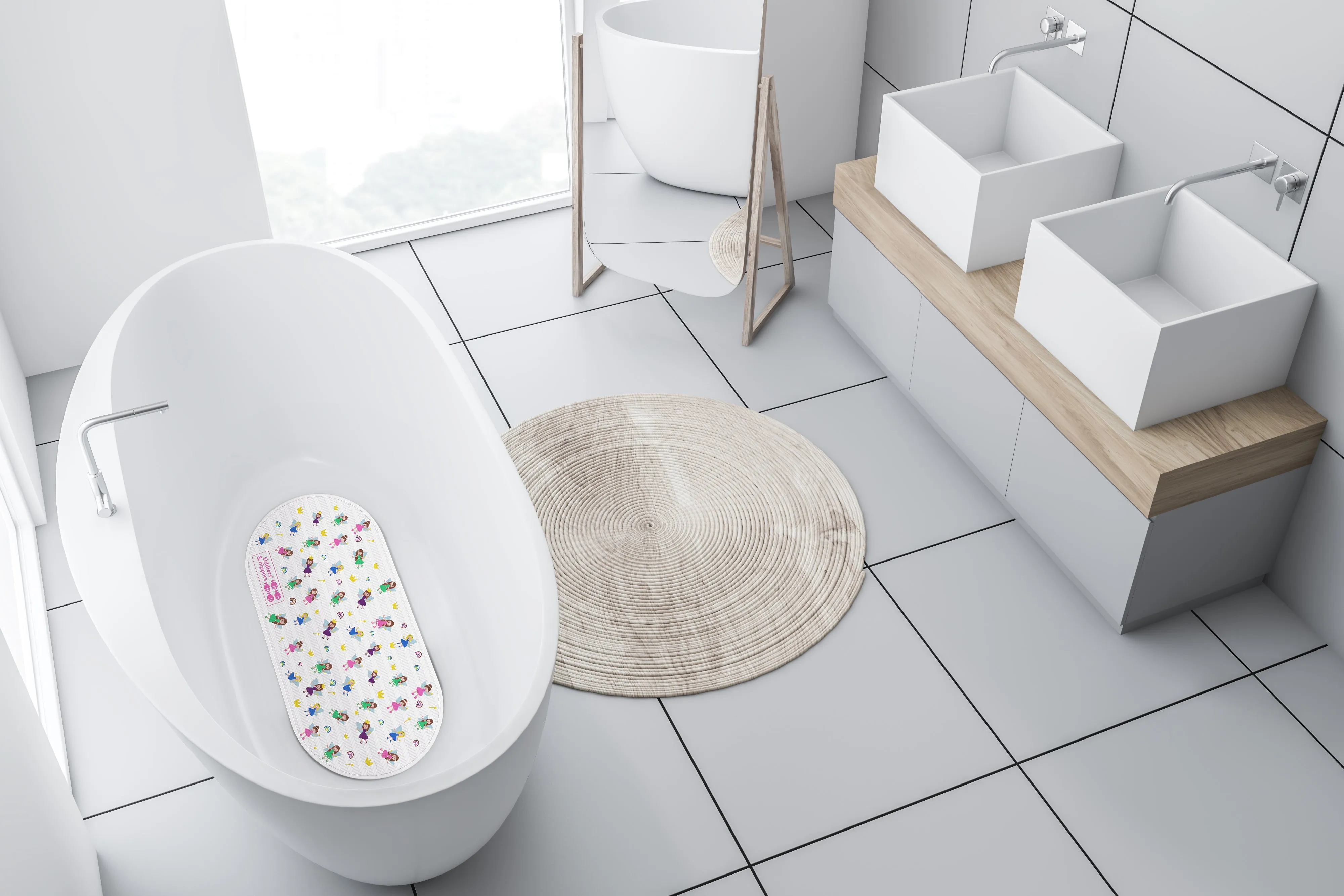 Kids & Baby Anti-Mould Mildew & Anti-Slip Bath / Shower Mat | 79cm x 39cm