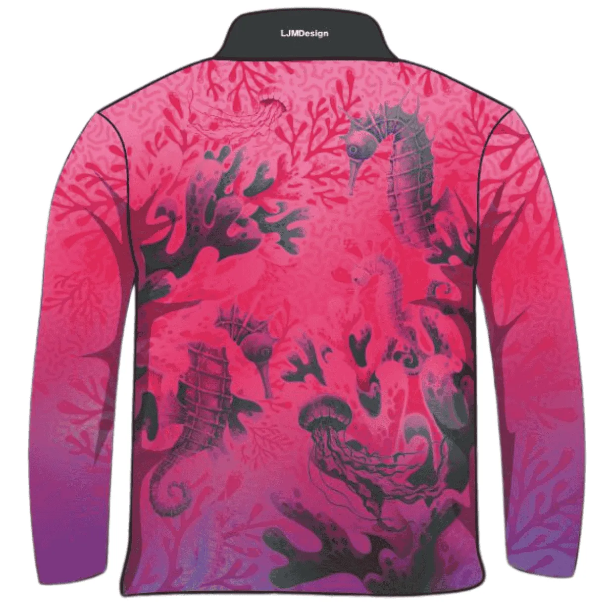 Kids | Seahorse Sanctuary Ombre Pink Fishing Shirt ★Pre-Order★