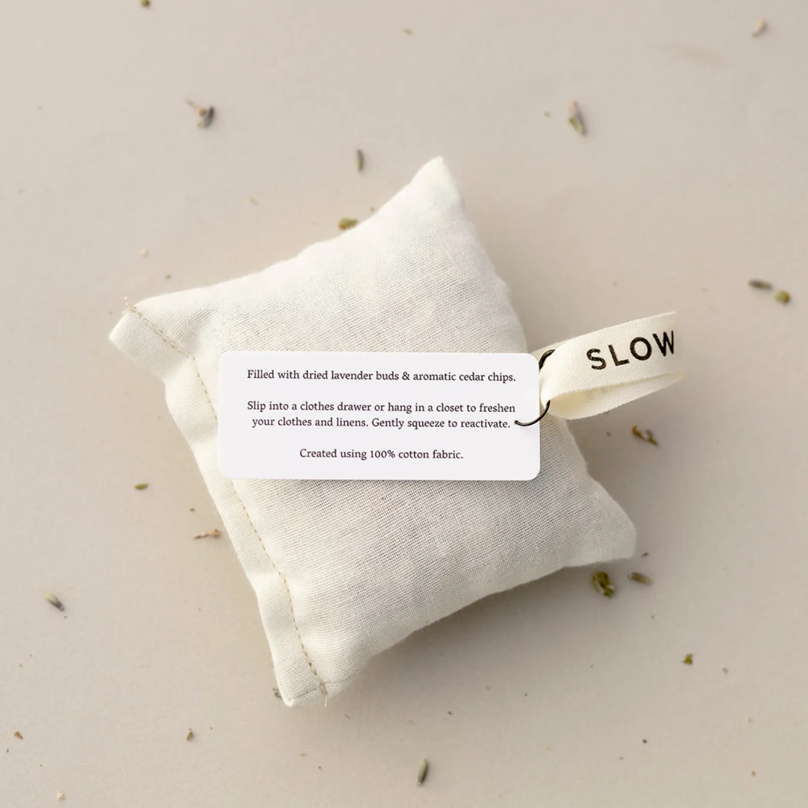 Lavender   Cedar Sachet Pouch - Cotton Natural