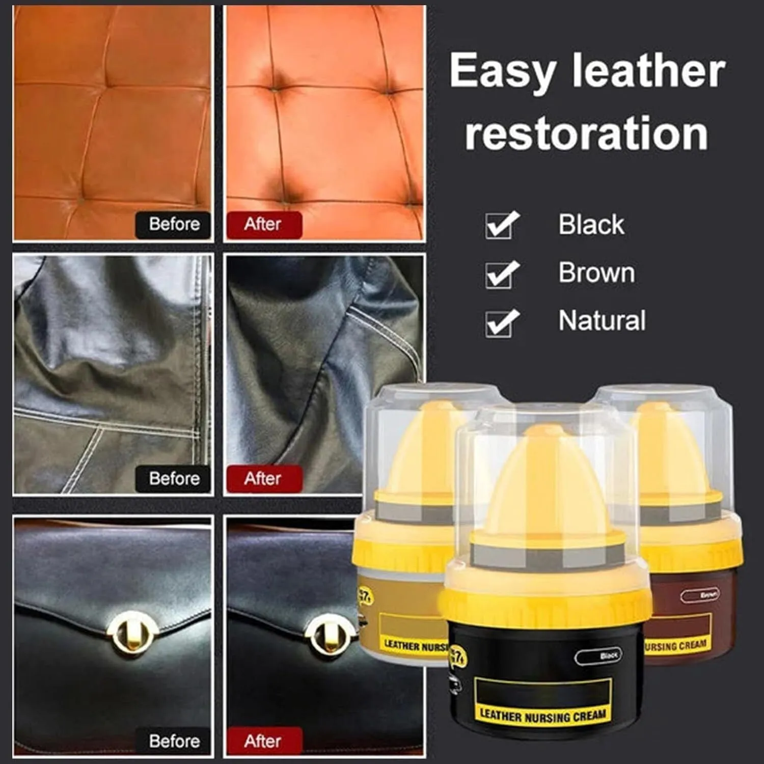 Leather Cleaning Liquid Cream(1 Black  1Brown)