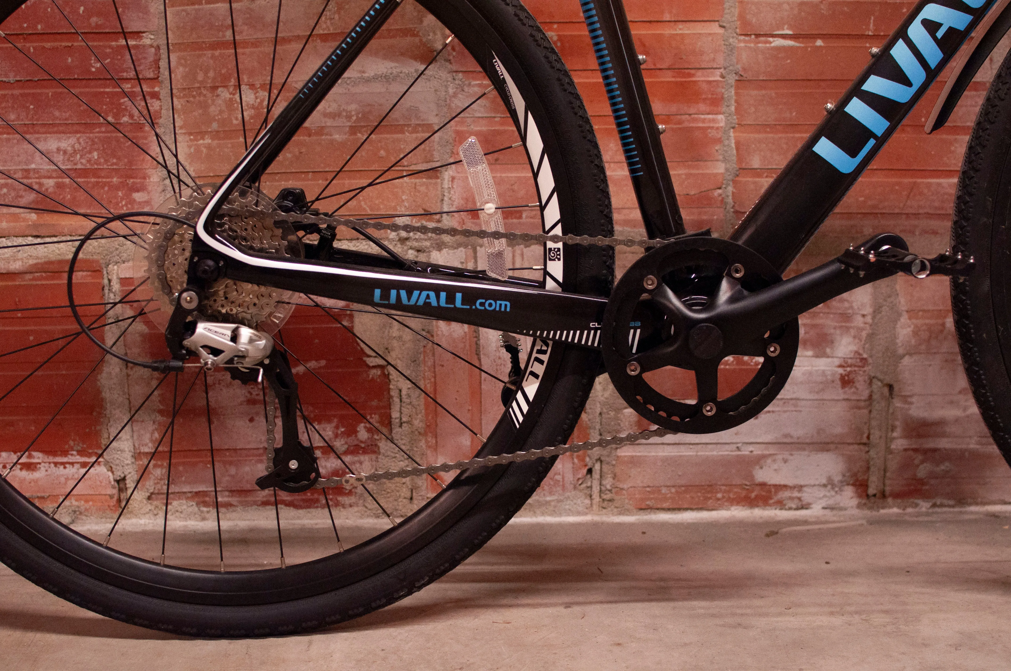 Livall Mustang Carbon Smart Cyclocross Bike, Black and Blue, 47 cm