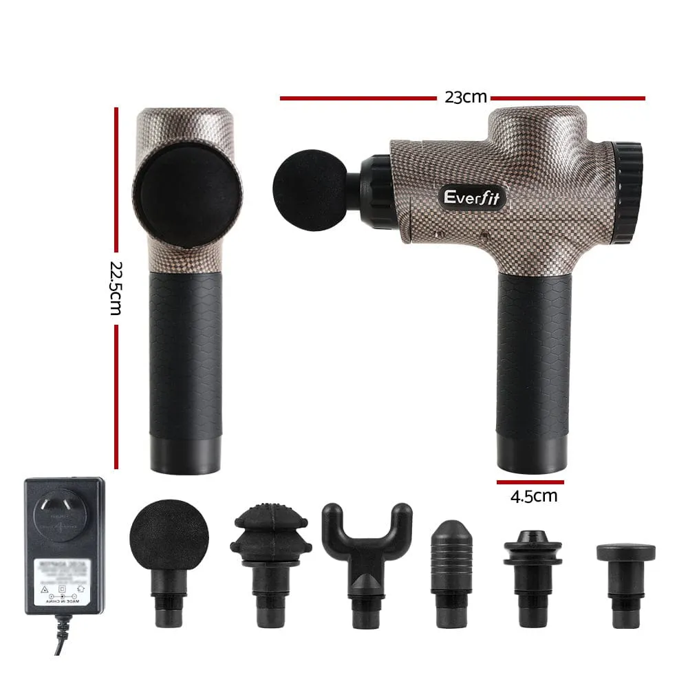 Massage Gun 6 Heads LCD Electric Massager - Black & Gold [ONLINE ONLY]