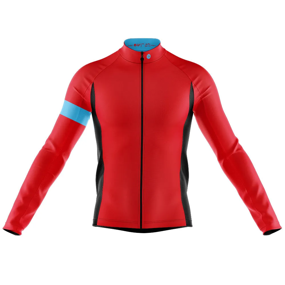 Mens Bezzie Red Long Sleeve Cycling Jersey