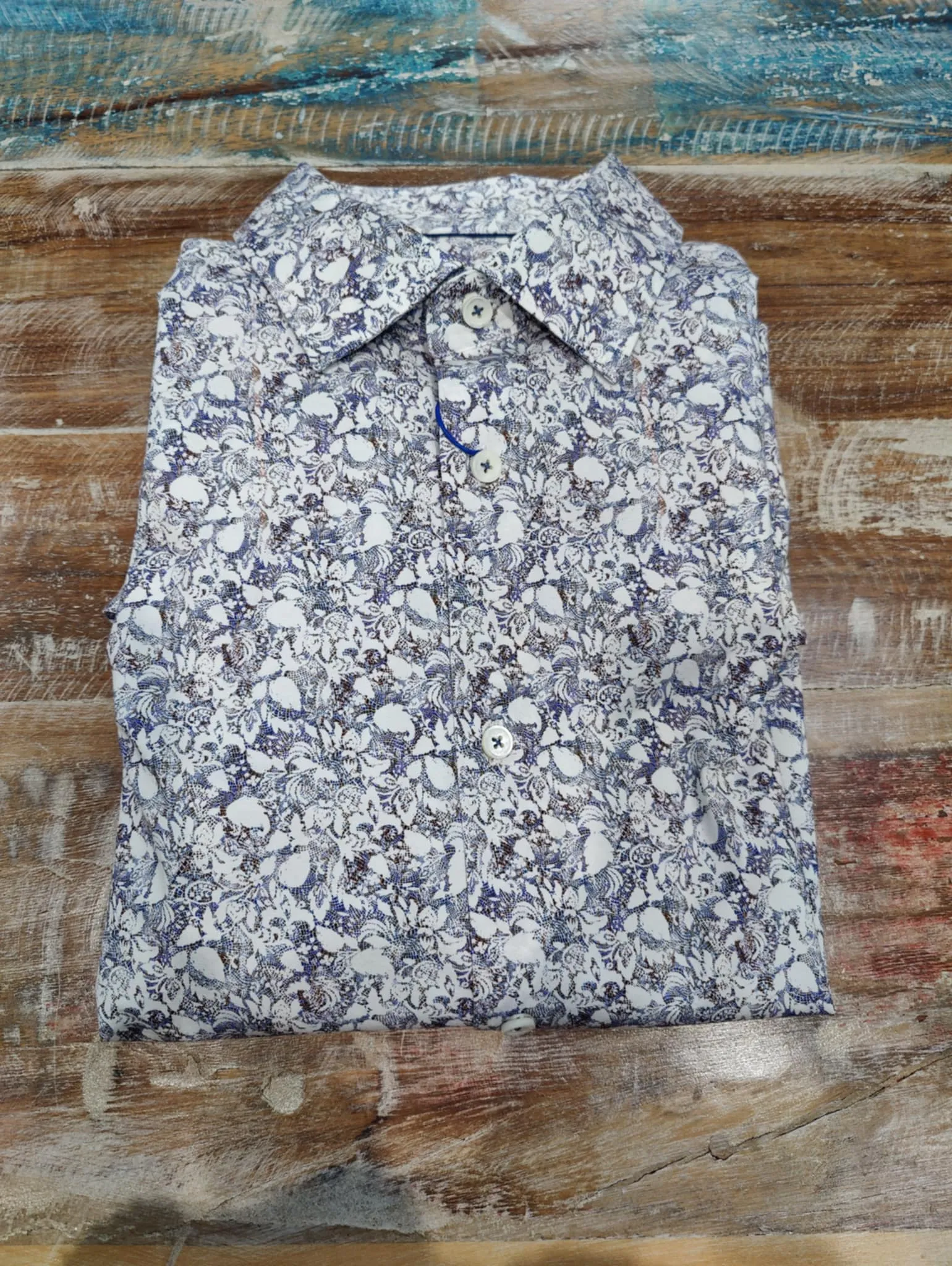 Men's Bugatchi | James Spread Collar OoohCotton Shirt | Chalk