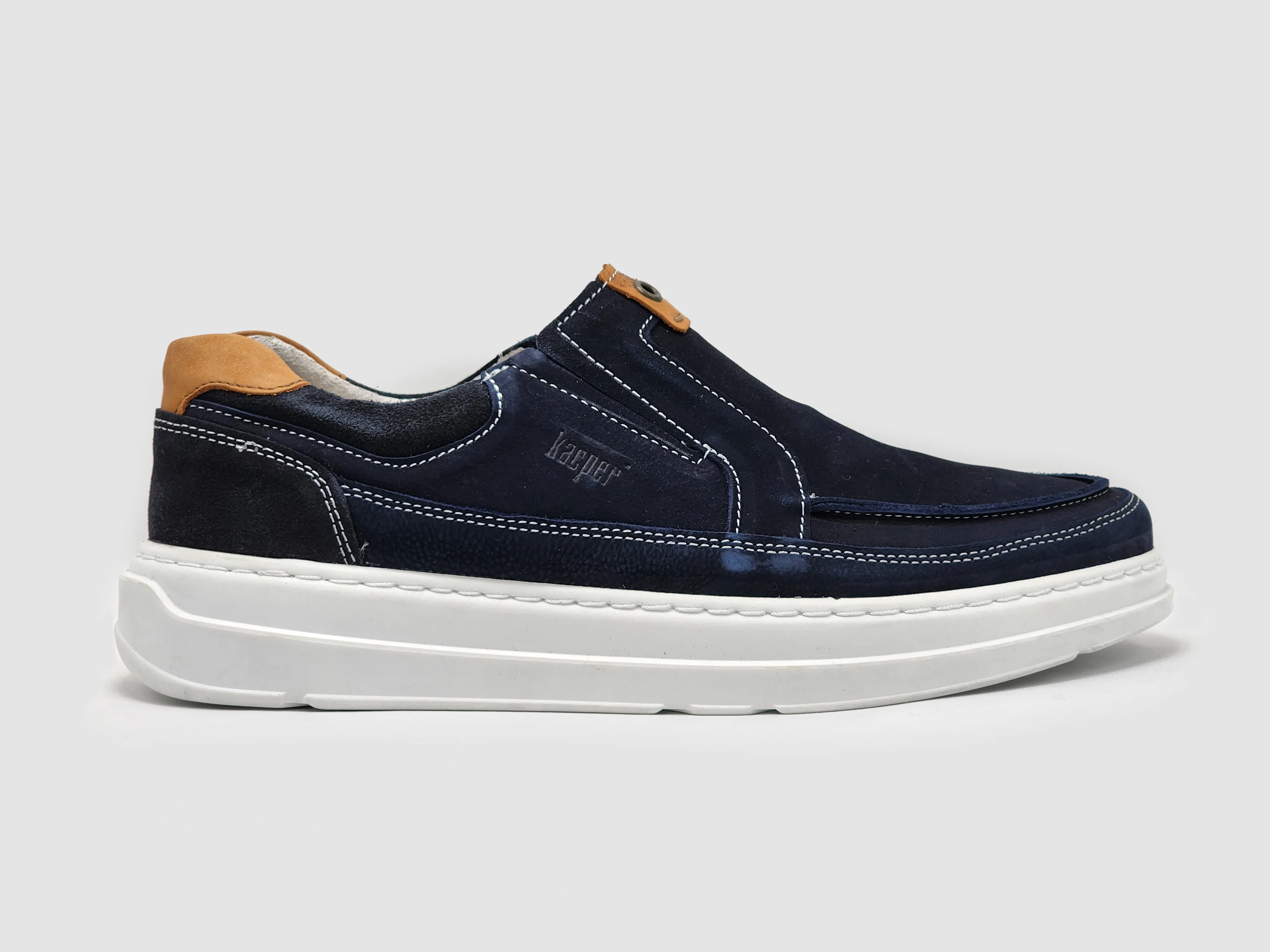 Men's Kacper Slip-On Leather Shoes - Navy Blue