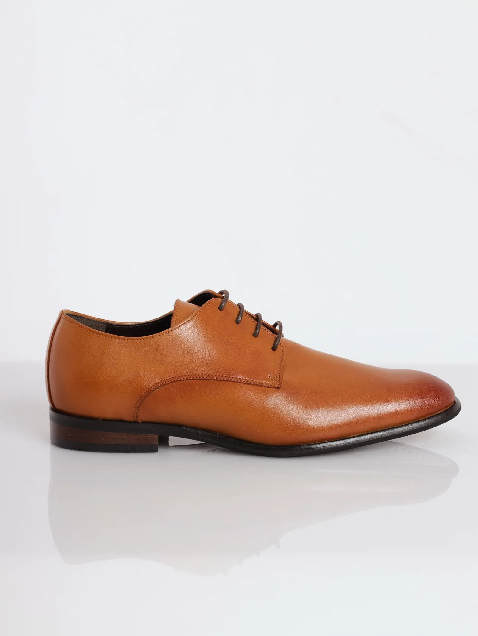 Men's Leather Lace Up Shoe - Tan