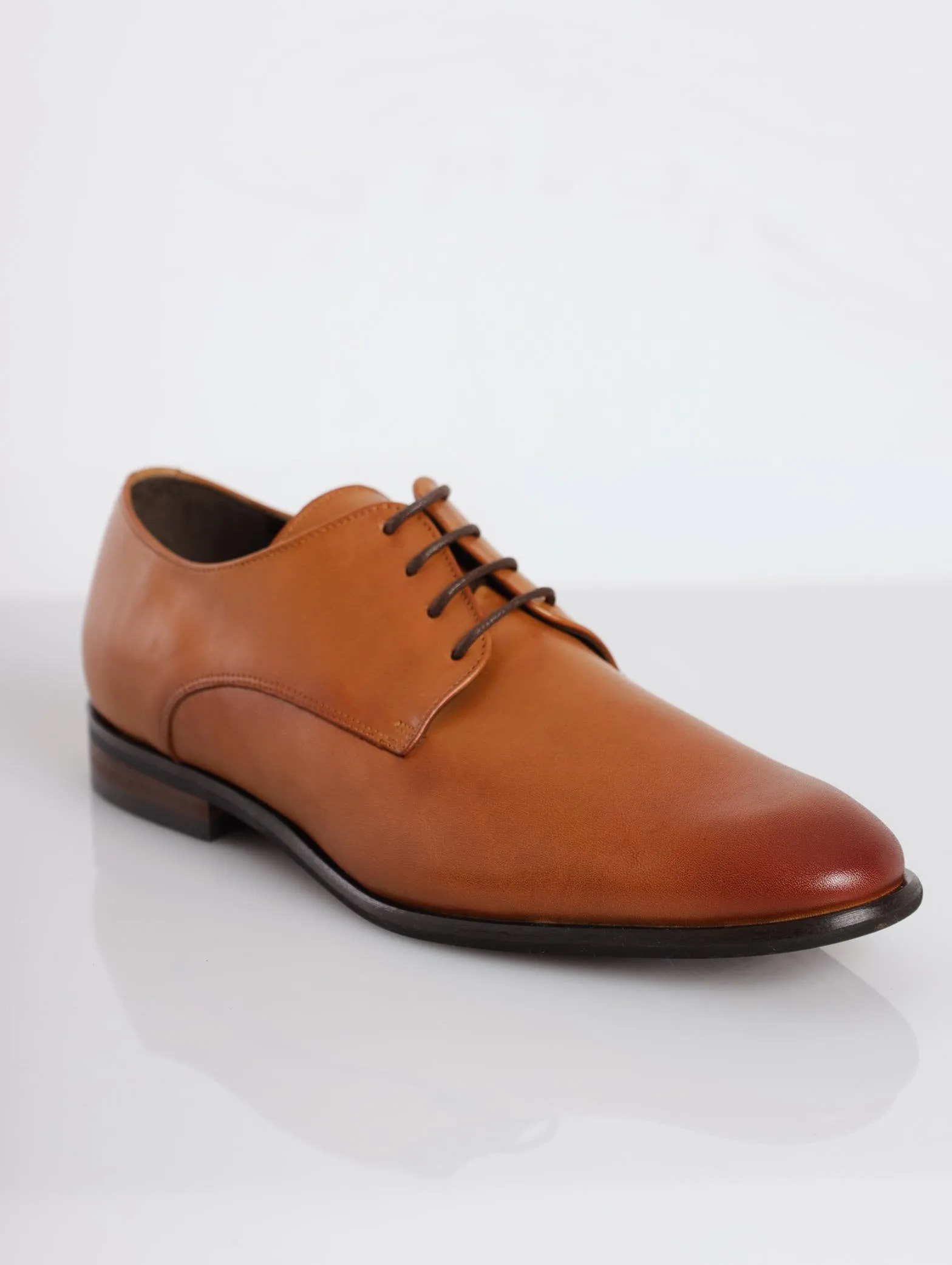 Men's Leather Lace Up Shoe - Tan