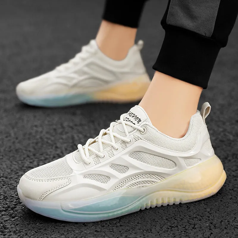 Mesh Breathable Popcorn Bottom Sports Running Shoes Increase Thick Bottom Old Shoes Casual Men's Shoes