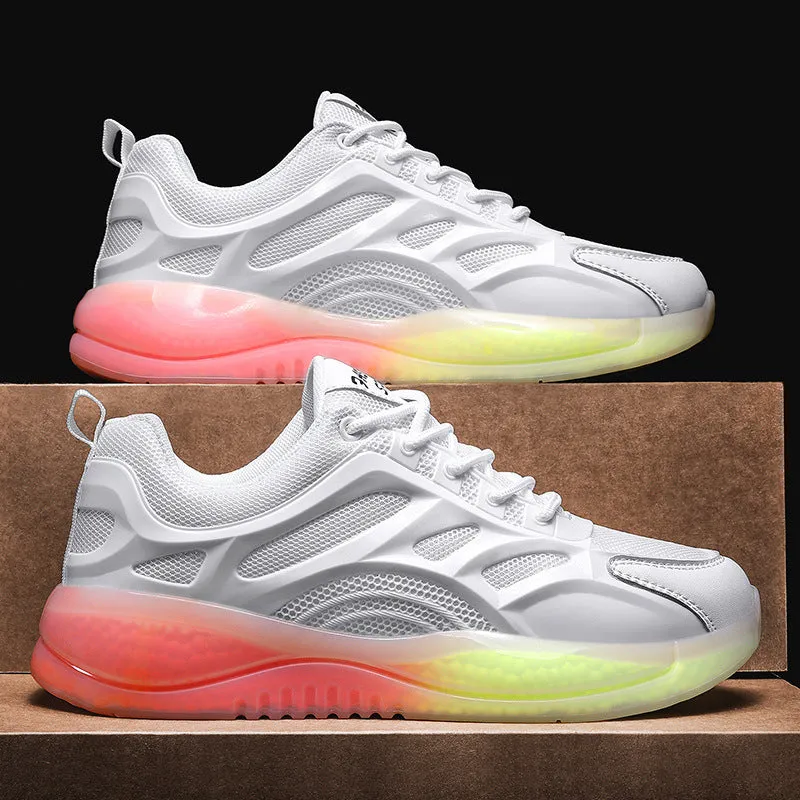 Mesh Breathable Popcorn Bottom Sports Running Shoes Increase Thick Bottom Old Shoes Casual Men's Shoes