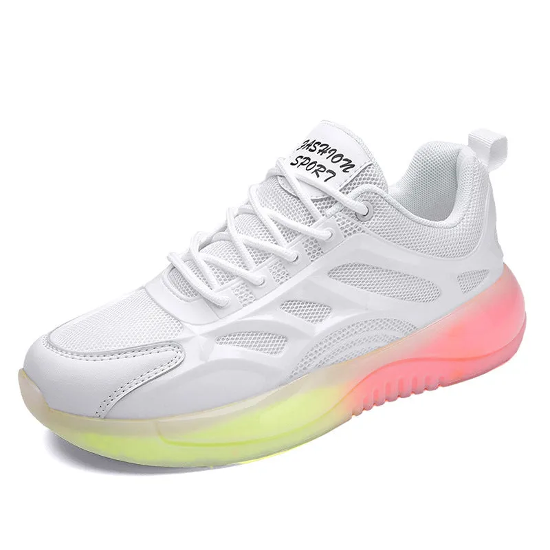 Mesh Breathable Popcorn Bottom Sports Running Shoes Increase Thick Bottom Old Shoes Casual Men's Shoes