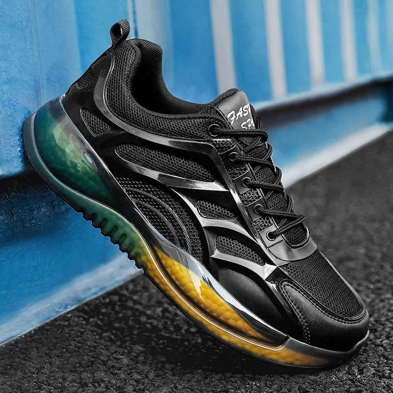 Mesh Breathable Popcorn Bottom Sports Running Shoes Increase Thick Bottom Old Shoes Casual Men's Shoes
