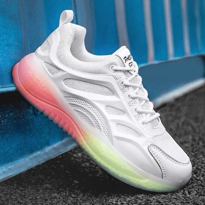 Mesh Breathable Popcorn Bottom Sports Running Shoes Increase Thick Bottom Old Shoes Casual Men's Shoes