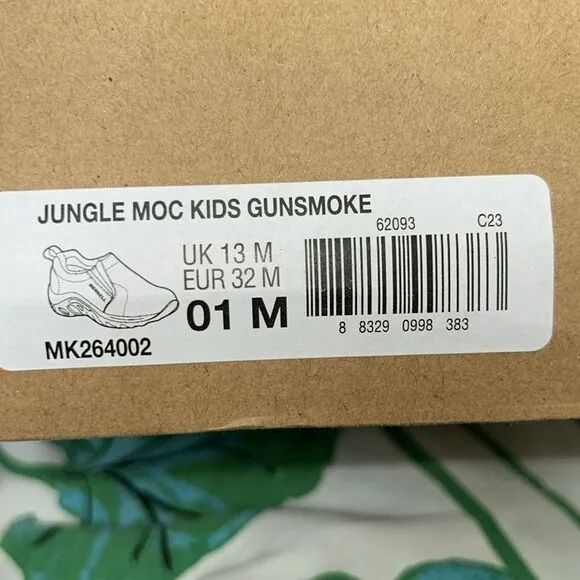 NIB Merrill Jungle 🌴 Moccasin Slip on Shoes in Gunsmoke Leather Upper Anti Skid