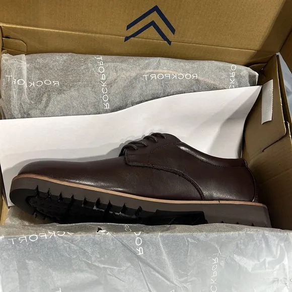NIB - Rockport Men’s Kevan Oxfords Shoes, Brown CJ1574 - Size 8.5