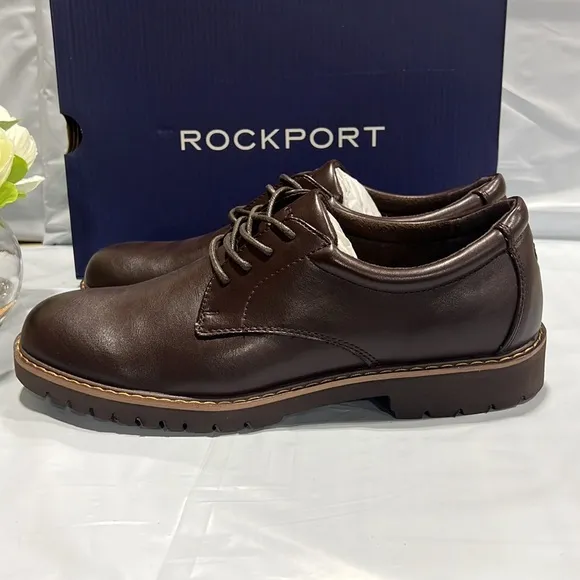 NIB - Rockport Men’s Kevan Oxfords Shoes, Brown CJ1574 - Size 8.5