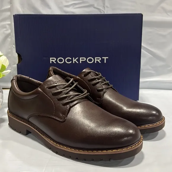 NIB - Rockport Men’s Kevan Oxfords Shoes, Brown CJ1574 - Size 8.5