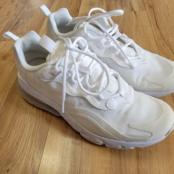 Nike Air Max 270 React BQ0103-100 Boys White/Silver Sneaker Shoes Size US 5.5