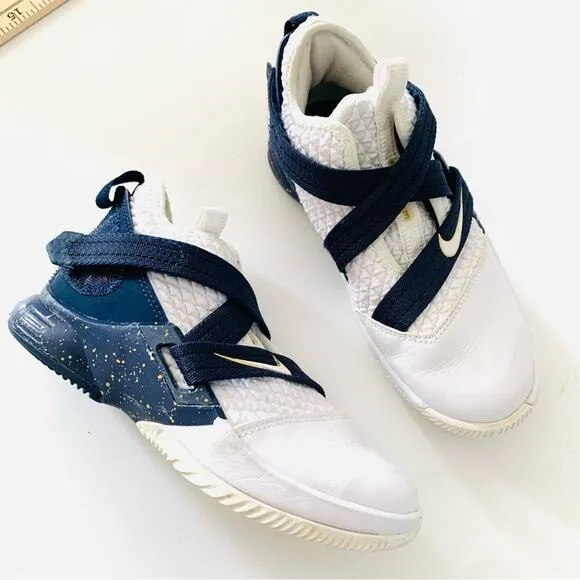 Nike Lebron James 12 Witness White Navy Blue Basketball Shoes