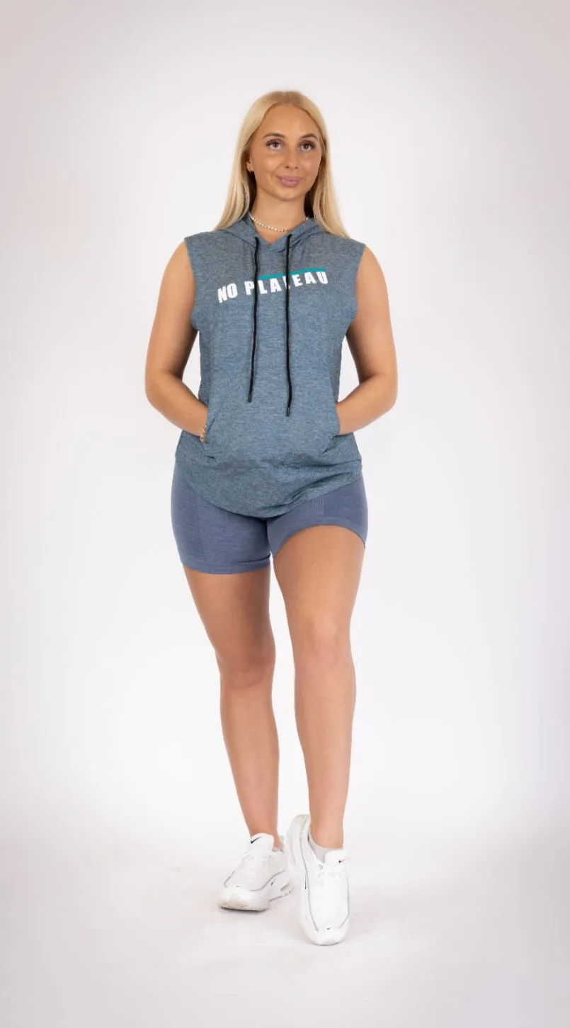 No Plateau Unisex Loose-Fitting Hooded Vest | Quick-Dry(Light Blue)