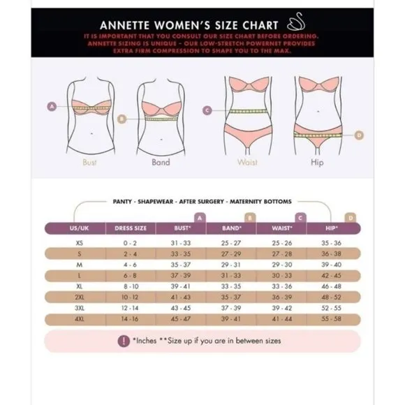 NWT Annette Hi-Waisted Tummy Control Thong Shapewear Panty Girdle Underwear XXL
