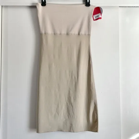 NWT SPANX Hide &amp; Sleek Strapless Full Slip Size L Nude Shapewear Mini