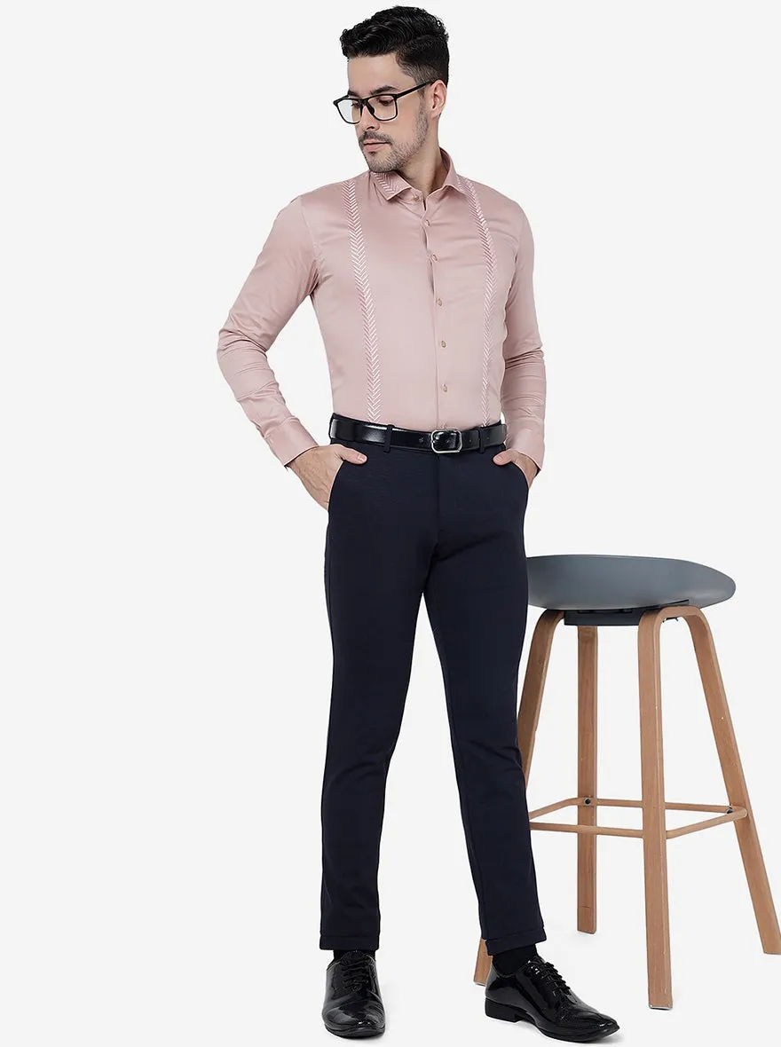 Onion Pink Solid Slim Fit Party Wear Shirt | JB Studio