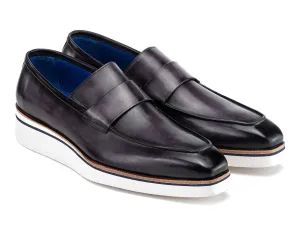 Paul Parkman Men's Smart Casual Leather Loafers in Grey