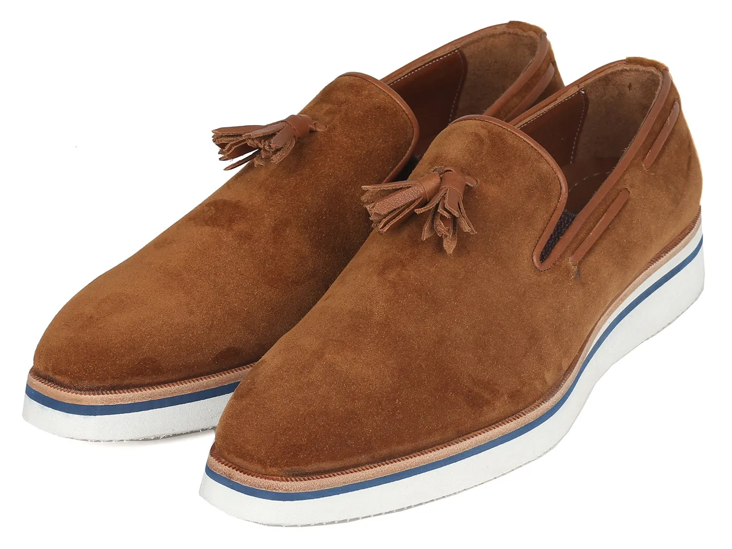 Paul Parkman Men's Smart Casual Tassel Loafers in Camel Suede