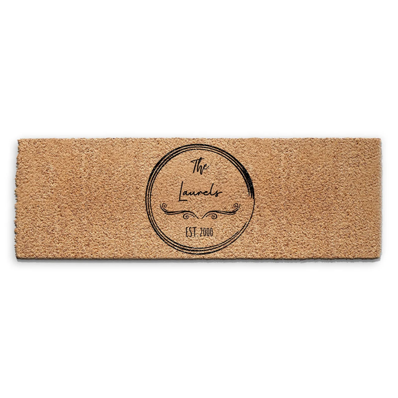 Personalised Doormat - Circled Family Name & Year