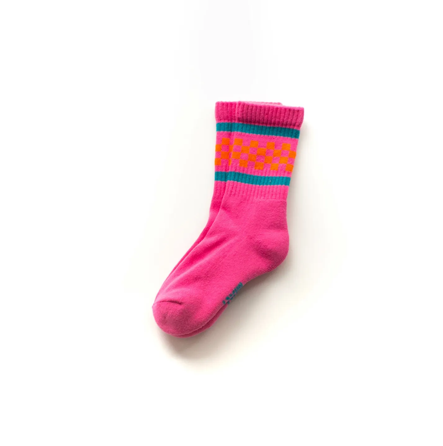 Pink & Orange Check Socks - LAST ONE 0-6 months