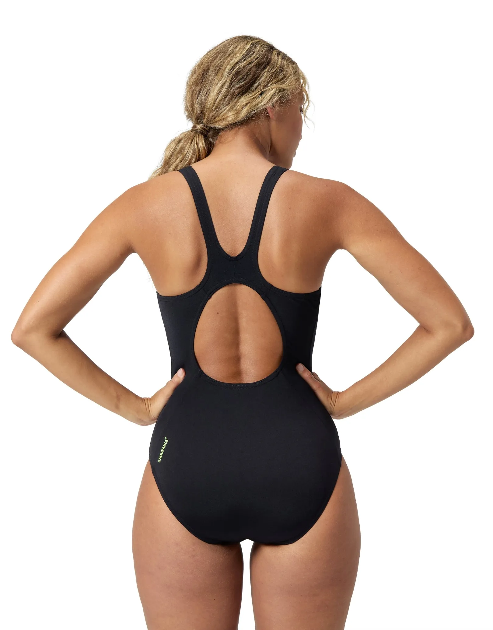 Placement Muscleback Swimsuit - Black/Yellow