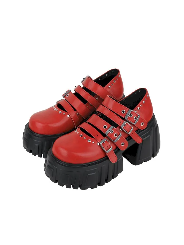 Red Height Increasing Thick Shoes【s0000012166】