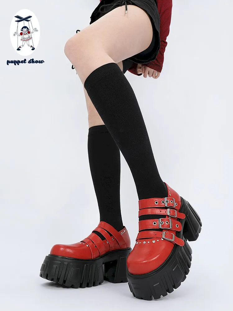 Red Height Increasing Thick Shoes【s0000012166】