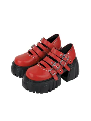 Red Height Increasing Thick Shoes【s0000012166】