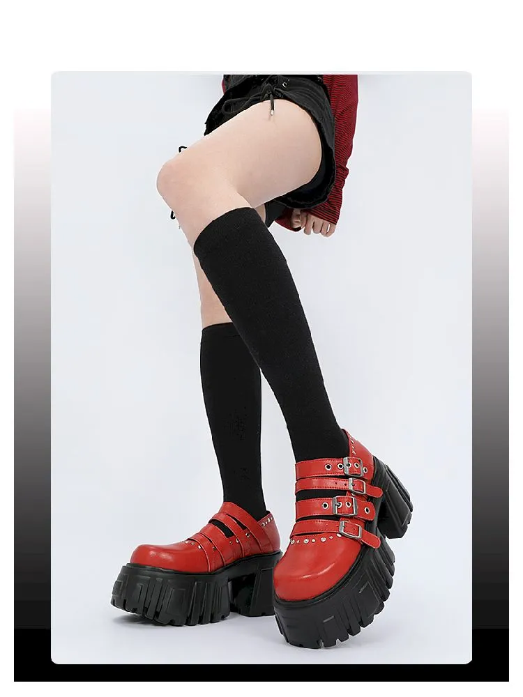Red Height Increasing Thick Shoes【s0000012166】