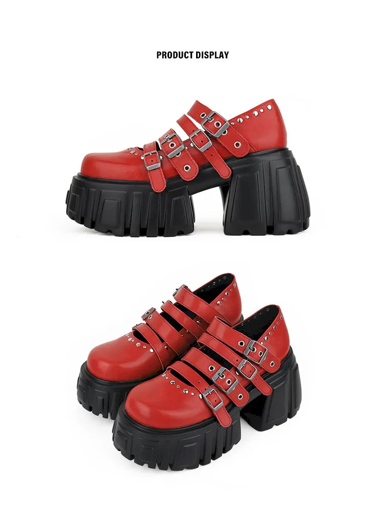 Red Height Increasing Thick Shoes【s0000012166】