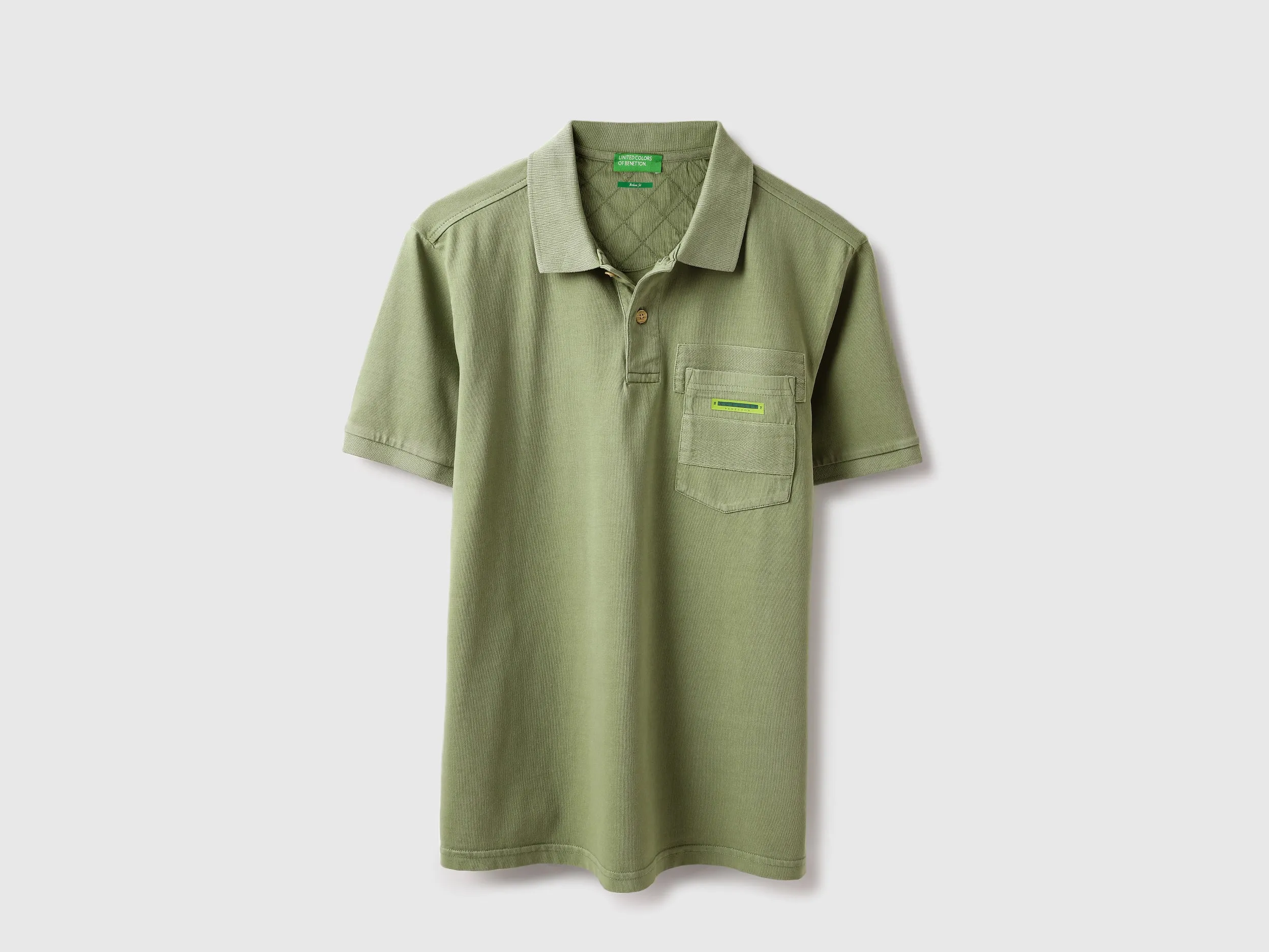 Relaxed Fit Polo Neck Solid T-shirt