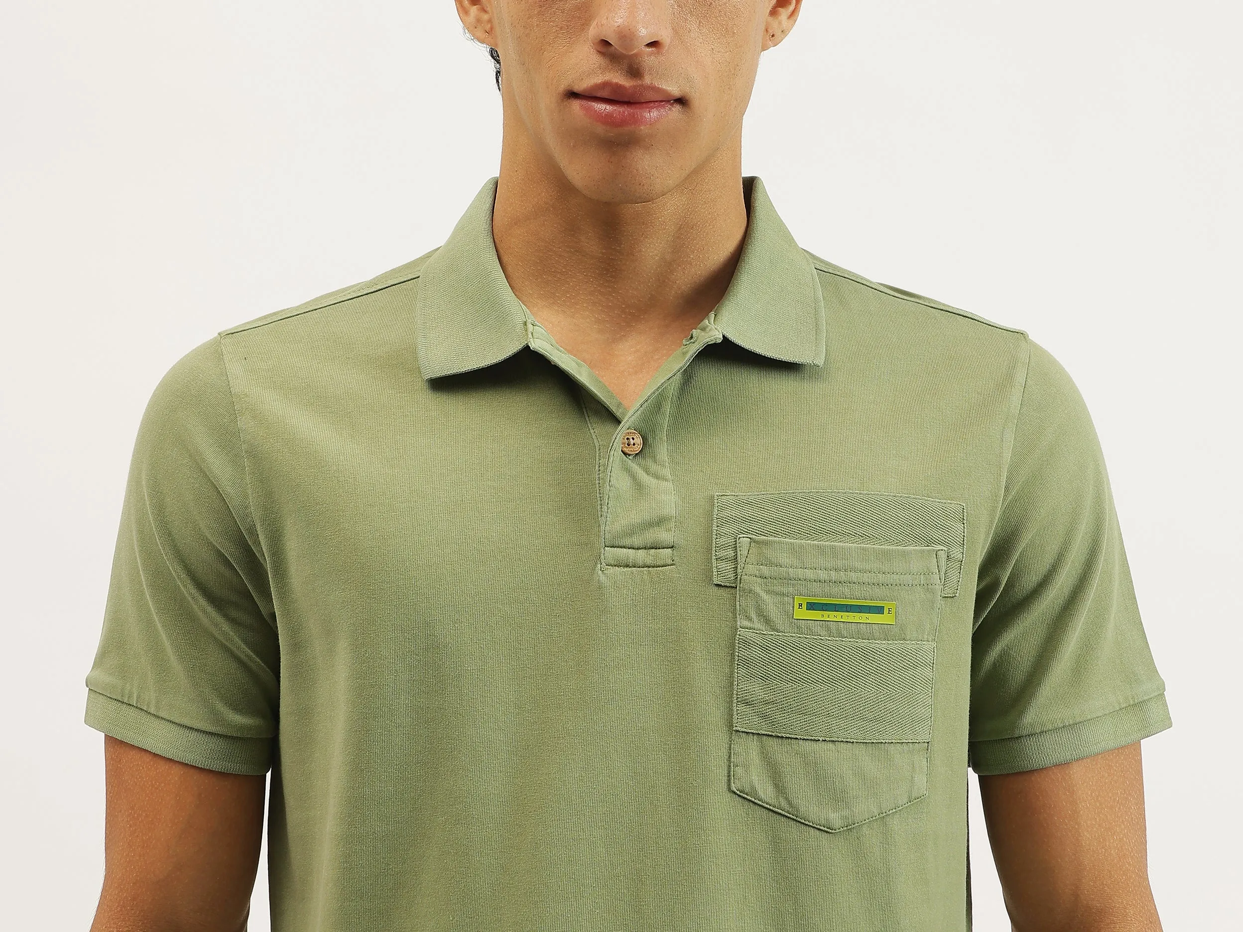 Relaxed Fit Polo Neck Solid T-shirt