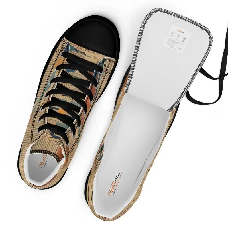 Retro Newspaper Canvas Shoes Boost your Vintage Style