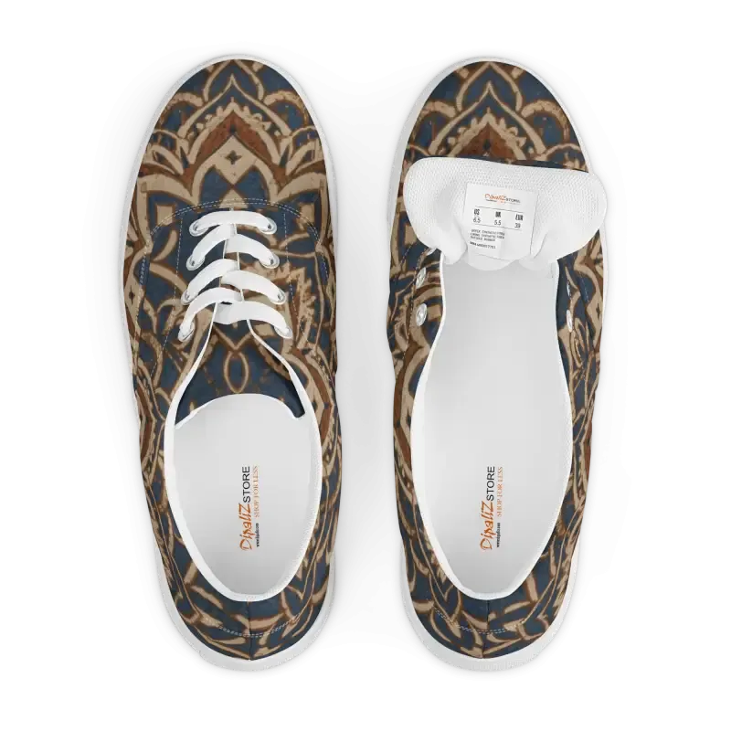 Rocking Canvas Shoes Men Lace Geometric Pattern