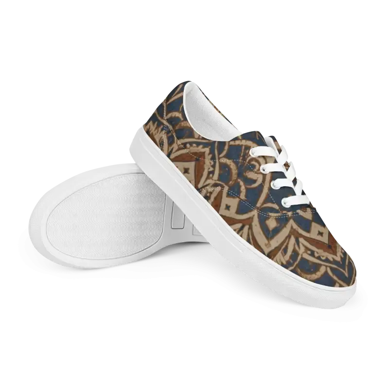 Rocking Canvas Shoes Men Lace Geometric Pattern