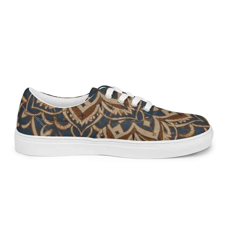Rocking Canvas Shoes Men Lace Geometric Pattern